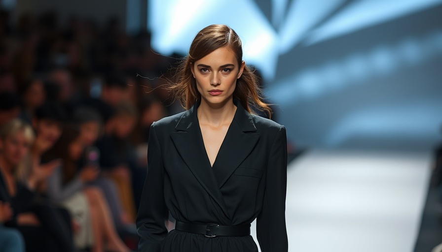 Model walking in fashion show, beauty industry challenges theme.
