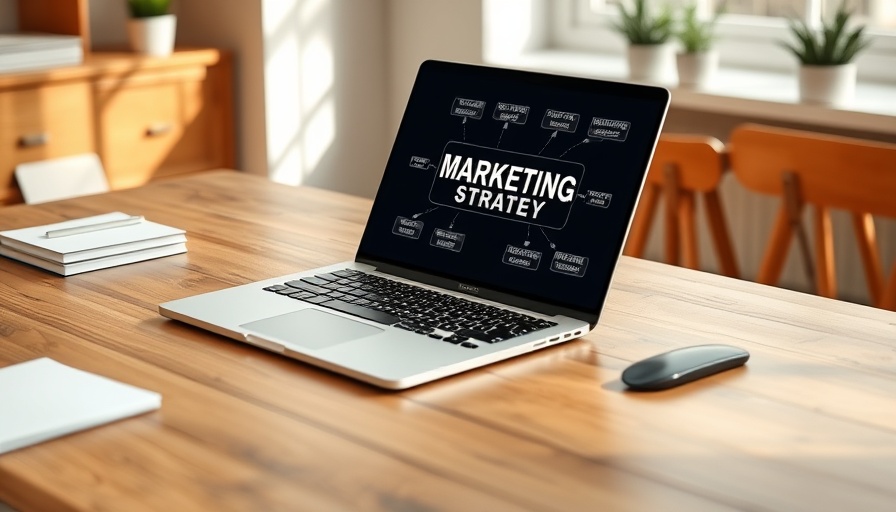 Marketing strategy setup with laptop and diagram for mastering cold email outreach.