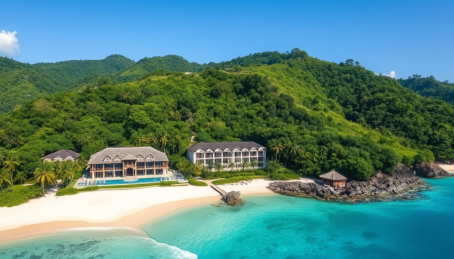 Scenic view of a luxury hotel beachside oasis