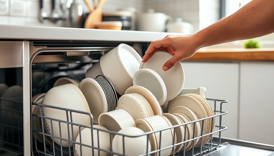 Loading dishes into a modern dishwasher in a home kitchen.