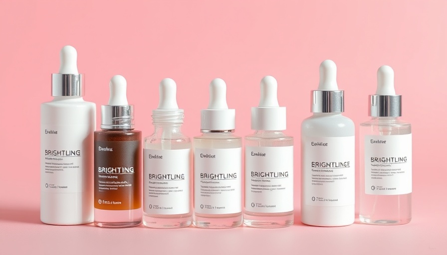 Collection of armpit brightening creams on a pink background
