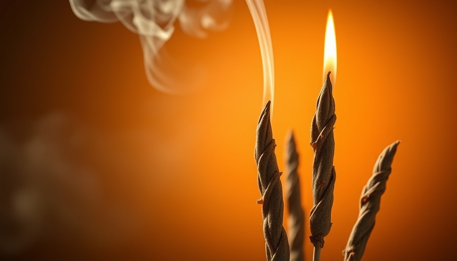 Elegant burning sage sticks reflecting fall fragrance trends