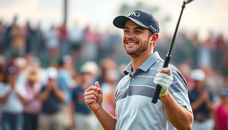 Scottie Scheffler wins BMW Championship, celebrating with a smile and putter.