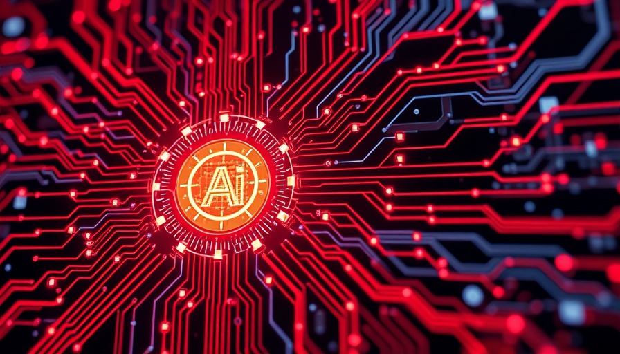 Cambricon AI hardware abstract digital circuit with Chinese elements.