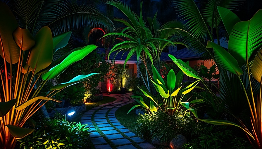 Enbrighten lights review: focused image of garden lighting at night.