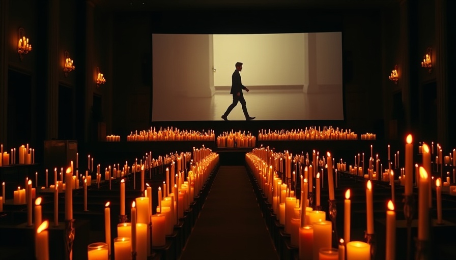 Elegant memorial with candles and a large screen tribute in Milan.