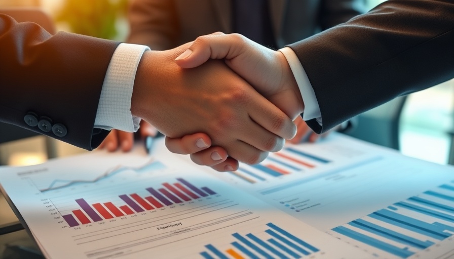 Handshake over financial charts illustrating effective onboarding team strategies.