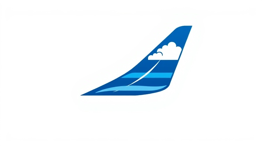 Stylized airline logo featuring clouds and airplane