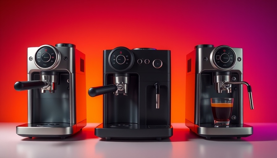 Modern espresso machines featured in Early Prime Day deals.