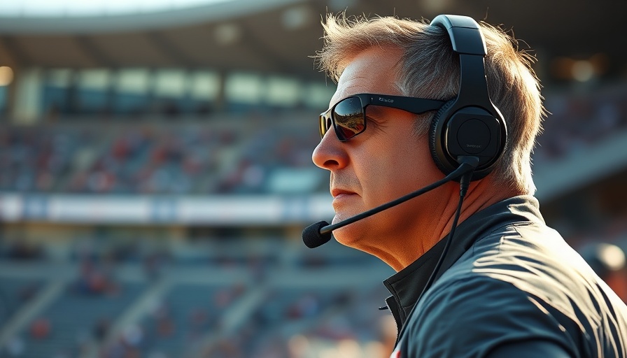 Sports coach observing game, Texas Penn State AP Top 25, sunny stadium.