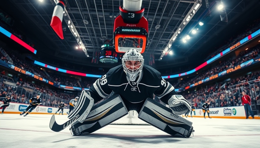 Mental game for goalies in action at ice hockey game.