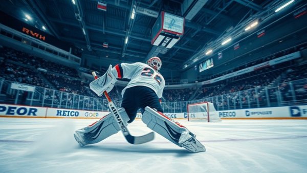 Goalkeeping techniques overlap RVH demonstrated in an ice hockey scene.