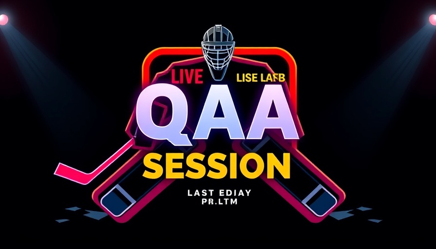 Stylized hockey goalie with live Q&A info, Hockey Goalie Training Tips