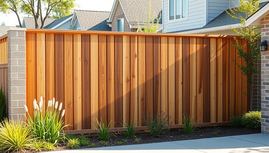 Modern wooden privacy fence enhancing front yard privacy.