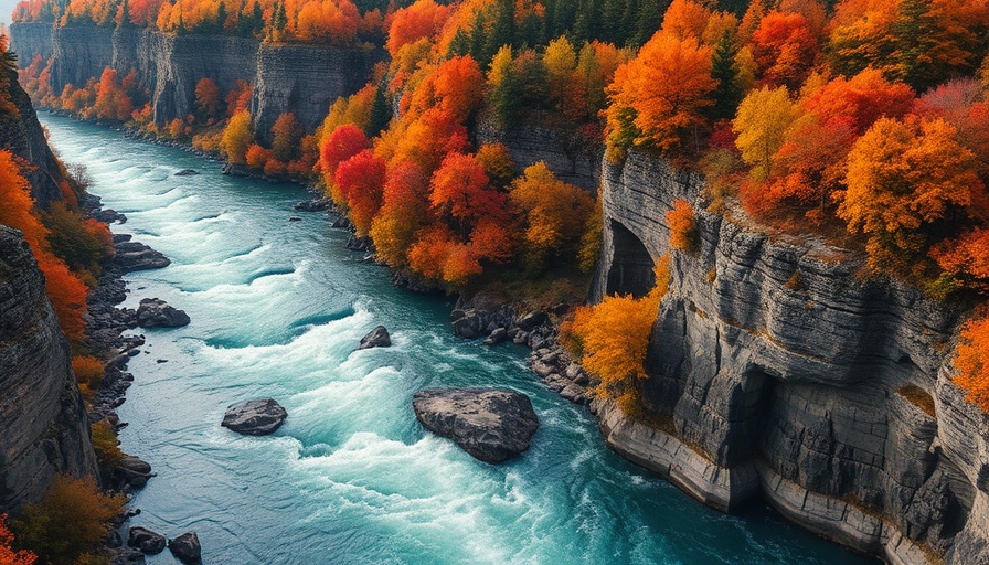 Scenic river in Arkansas with cliffs and autumn foliage, top attractions.