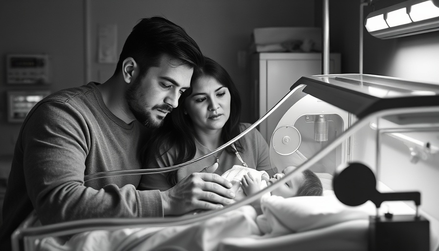 Parents provide support for NICU families with a newborn in an incubator.