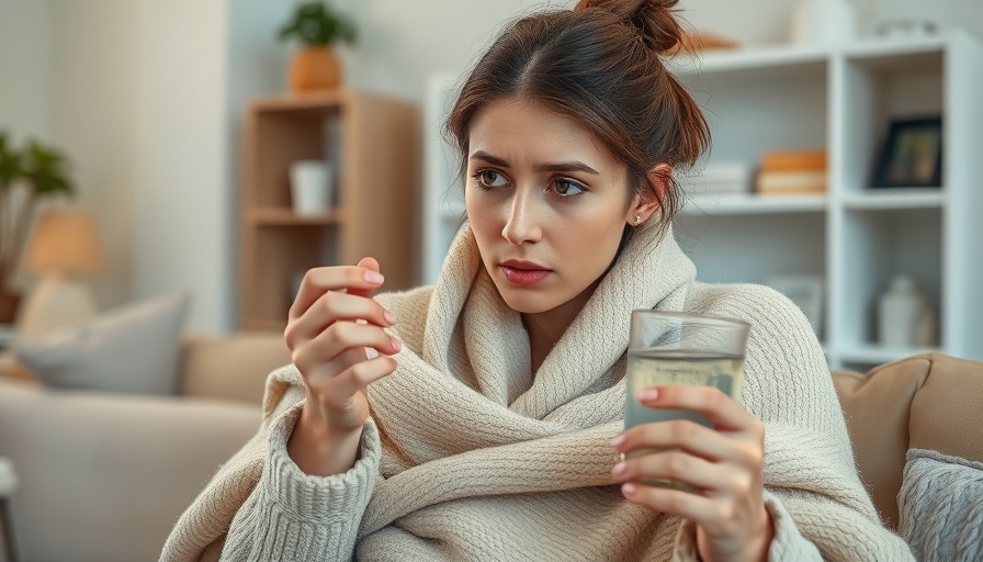 Woman contemplating medication amid growing antibiotic crisis.