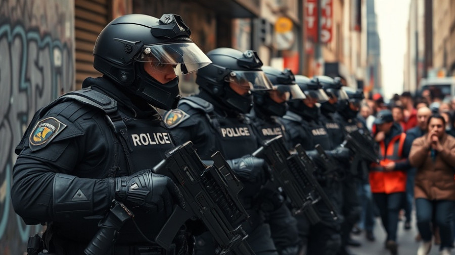 Officers in tactical gear during Portland protest, Travel Portland tourism safety.