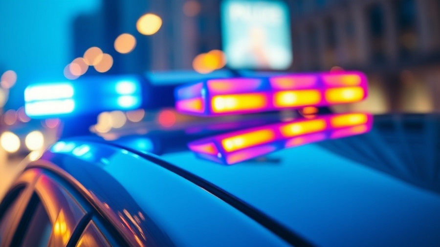 Police car lights during Southern University homecoming shooting.