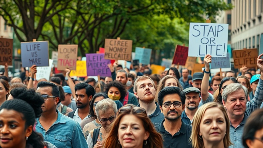 No Kings Rally in New Orleans with participants holding signs.