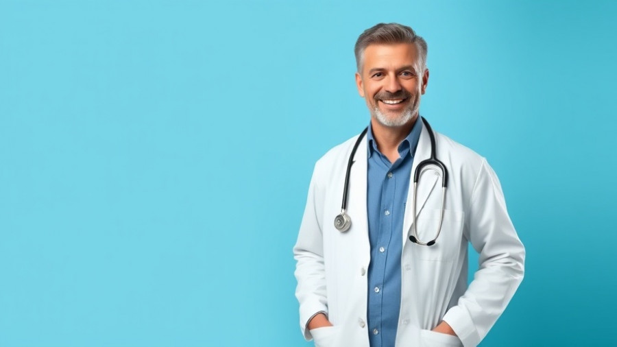 Holistic health approaches for seniors promotional design with doctor.