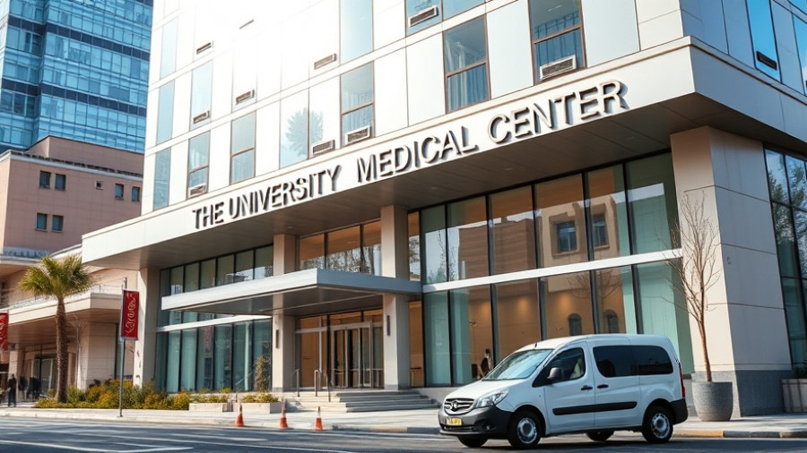 Affordable access to LCMC hospitals, University Medical Center entrance.