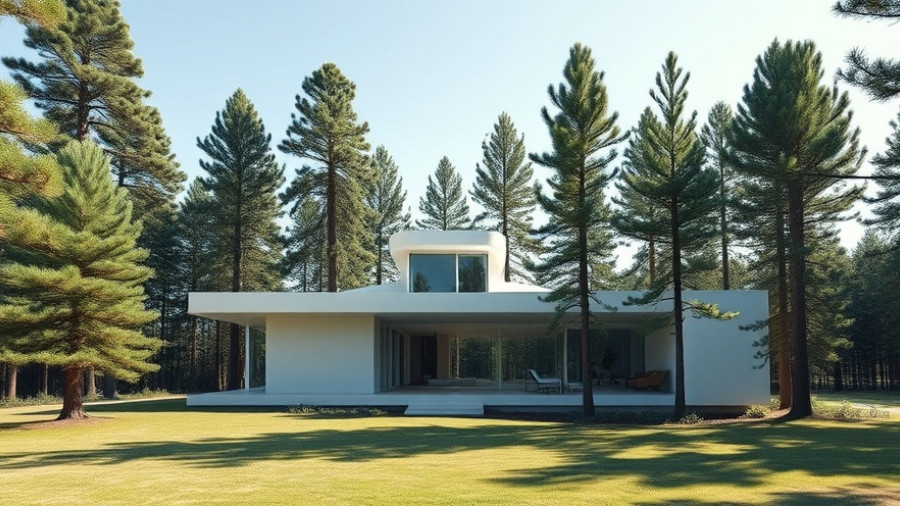 Modern home with futuristic design and sleek architecture.