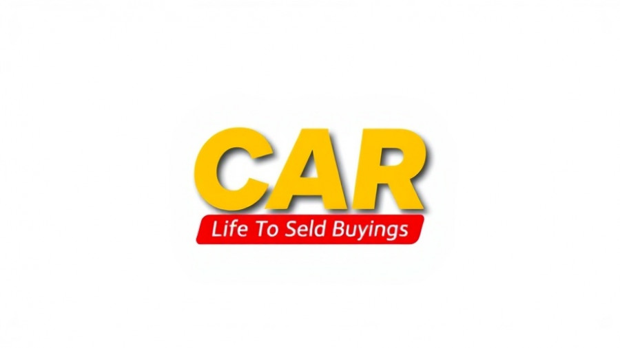Bold advertisement logo for buying and selling used cars.