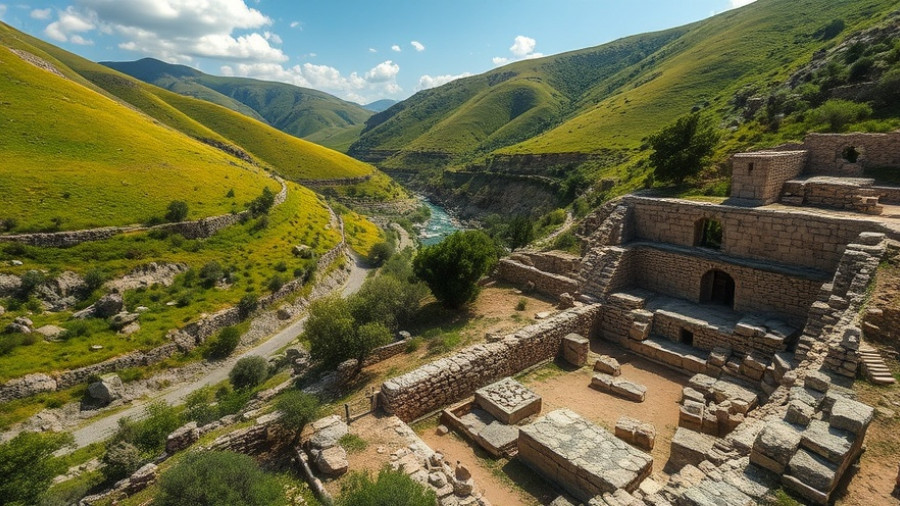 Ancient synagogue discovery site alongside lush Israeli landscape.