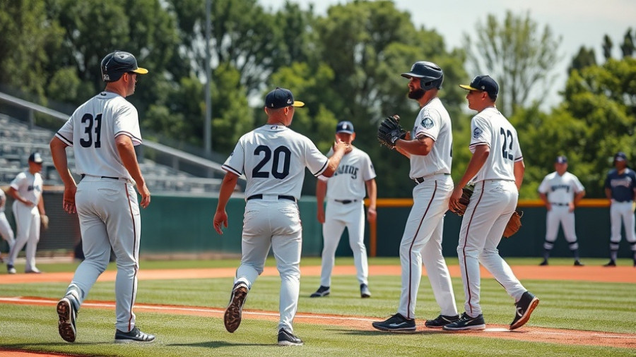 Louisiana Ragin Cajuns baseball game against Memphis, players interacting