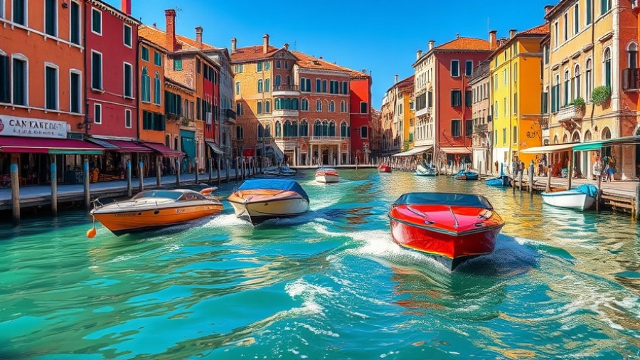 Lively Venice canal scene with boats and colorful buildings, Best Things to Do in Venice.
