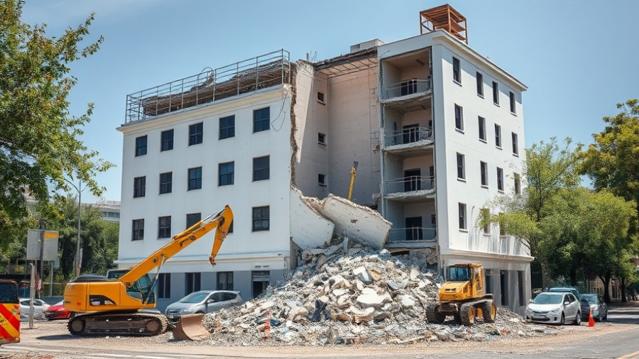 White House renovations history showing partial building demolition.