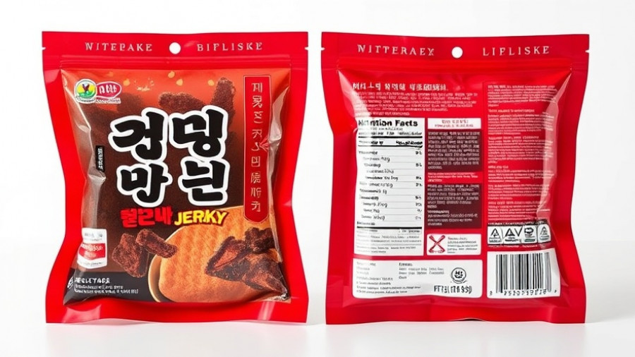 Korean barbecue pork jerky recall - packaging front and back view.