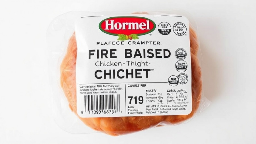 Hormel Fire Braised Chicken Thigh Meat label relevant to food recall.