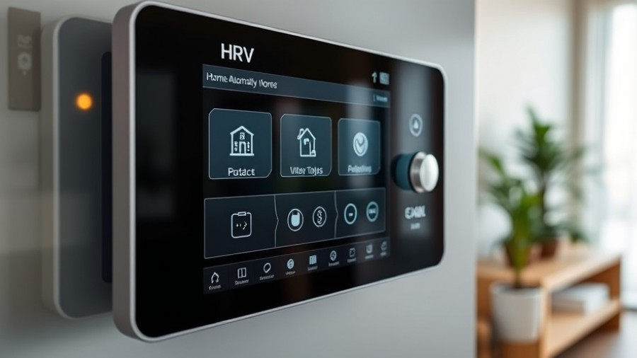 HRV home automation touchscreen displaying settings.
