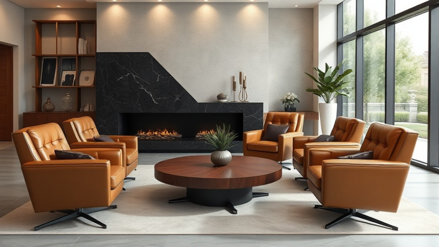 Luxurious living room with best end tables 2025 and marble fireplace.