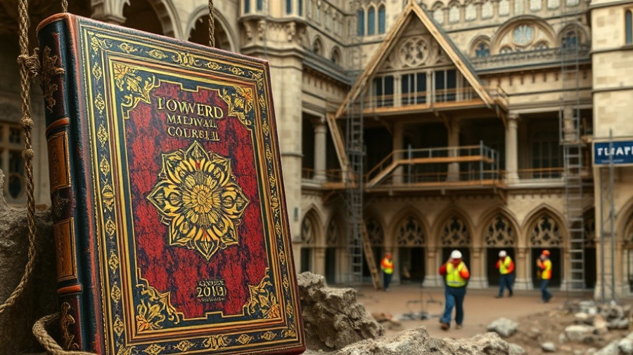 Oxford medieval halls discoveries: ornate book and excavation site