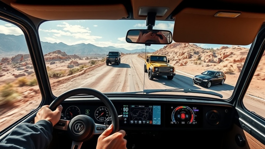 Multi-camera system for older vehicle showing off-road and parking.