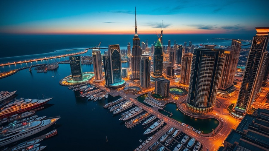 Vibrant aerial view of Dubai Marina at night, capturing top 10 best things to do.