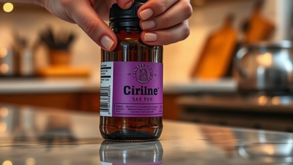 Hands opening a purple-labeled bottle on a counter, related to melatonin and heart health.