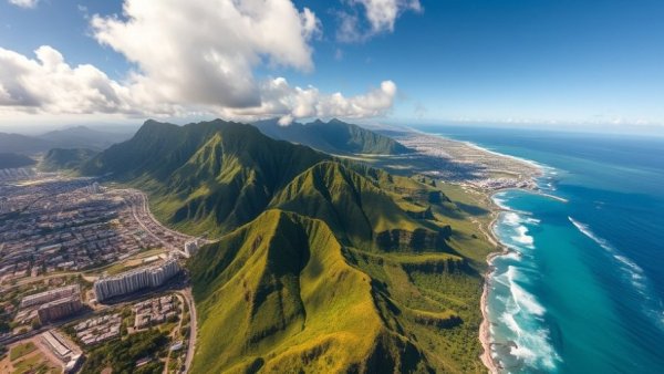 Aerial view of Oahu's lush landscapes highlighting best things to do in Oahu.