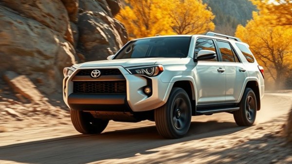 White Toyota SUV on a rugged path, highlighting durability and adventure.