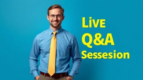Confident man promoting a live health Q&A session.