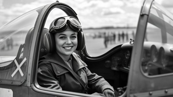 Amelia Earhart smiling from airplane cockpit during postponed expedition.