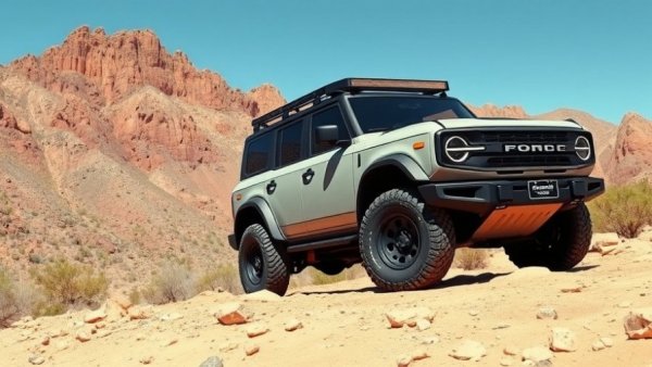 Ford Bronco parked in desert showcasing rugged design, highlighting Ford Bronco sales.
