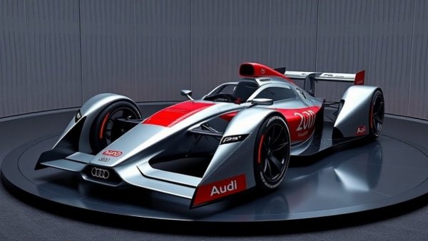 Audi R26 concept Formula 1 car in sleek studio display.