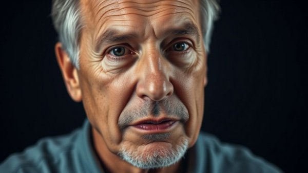 Middle-aged man discussing health, focus on skin-impacting foods.