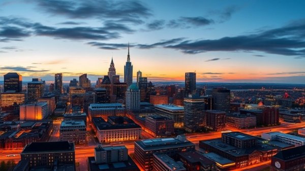 Montreal skyline at dusk showcasing best things to do in Montreal.