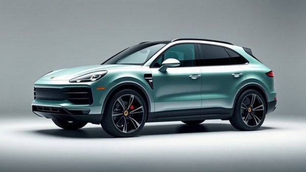 2026 Porsche Cayenne Electric SUV with futuristic design in a studio setting.
