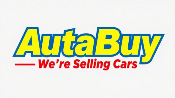 AutaBuy logo with 'We're Selling Cars!' emphasizes buy used cars.